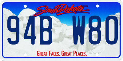 SD license plate 94BW80