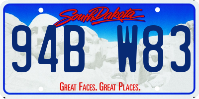 SD license plate 94BW83