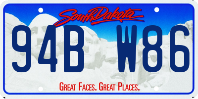 SD license plate 94BW86