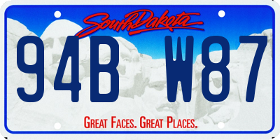 SD license plate 94BW87