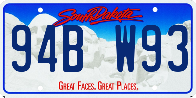 SD license plate 94BW93