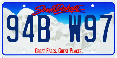SD license plate 94BW97