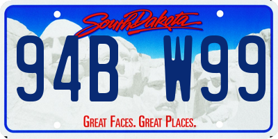 SD license plate 94BW99