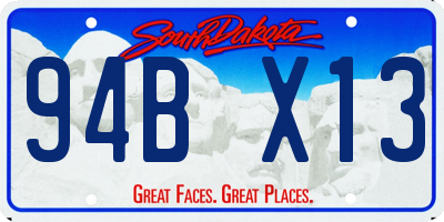 SD license plate 94BX13
