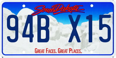 SD license plate 94BX15