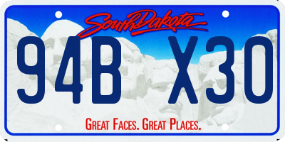 SD license plate 94BX30