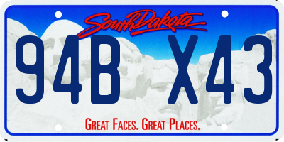 SD license plate 94BX43
