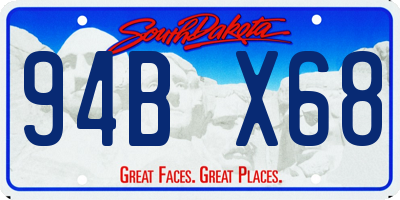 SD license plate 94BX68