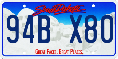 SD license plate 94BX80