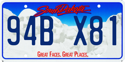 SD license plate 94BX81