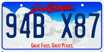SD license plate 94BX87