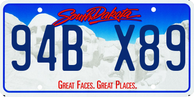 SD license plate 94BX89