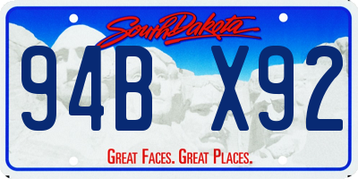 SD license plate 94BX92