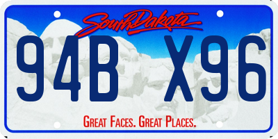 SD license plate 94BX96