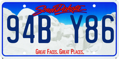 SD license plate 94BY86