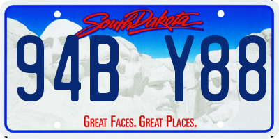 SD license plate 94BY88