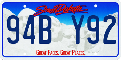 SD license plate 94BY92