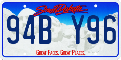 SD license plate 94BY96