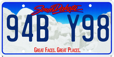 SD license plate 94BY98