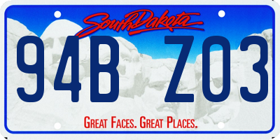 SD license plate 94BZ03