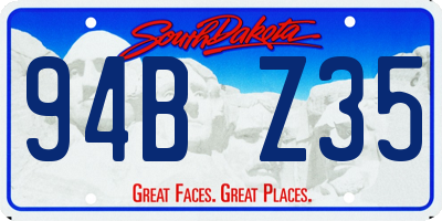 SD license plate 94BZ35