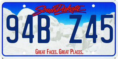 SD license plate 94BZ45