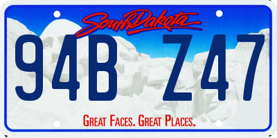 SD license plate 94BZ47