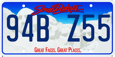 SD license plate 94BZ55