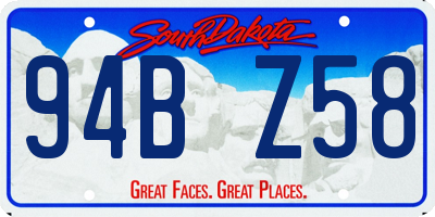 SD license plate 94BZ58