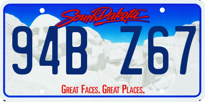 SD license plate 94BZ67