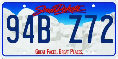 SD license plate 94BZ72