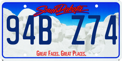 SD license plate 94BZ74