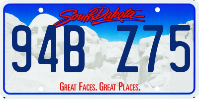 SD license plate 94BZ75