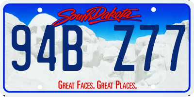 SD license plate 94BZ77