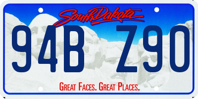 SD license plate 94BZ90