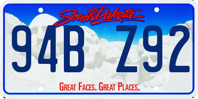 SD license plate 94BZ92