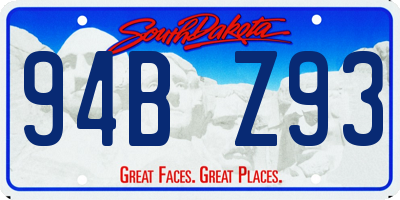 SD license plate 94BZ93