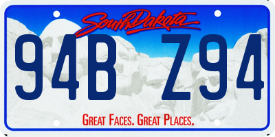 SD license plate 94BZ94
