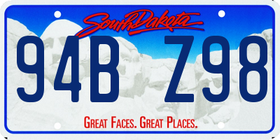 SD license plate 94BZ98