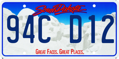SD license plate 94CD12