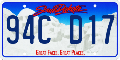 SD license plate 94CD17