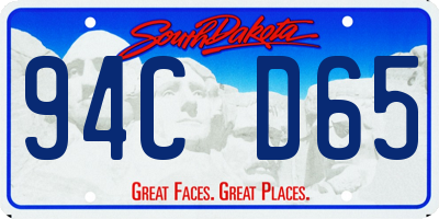 SD license plate 94CD65