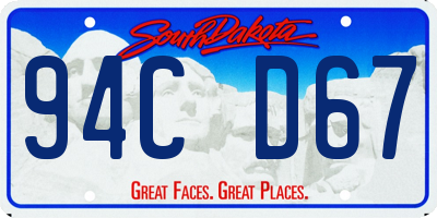 SD license plate 94CD67