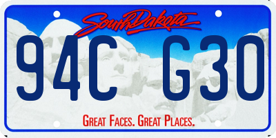 SD license plate 94CG30