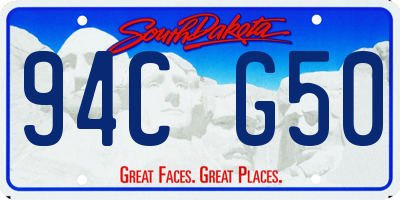 SD license plate 94CG50
