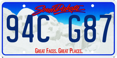 SD license plate 94CG87