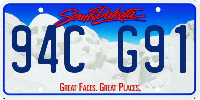 SD license plate 94CG91