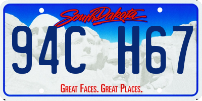 SD license plate 94CH67