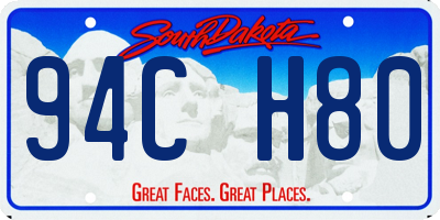 SD license plate 94CH80