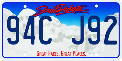 SD license plate 94CJ92